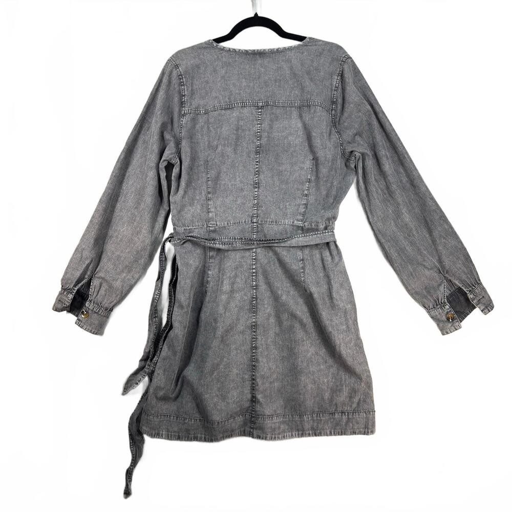 Who What Wear Women's Gray Denim Wrap Dress Size Large‎ - Picture 9 of 9